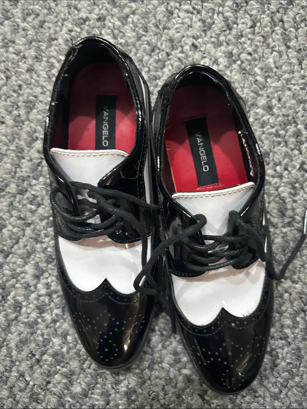 Men's Black and White Wingtip Dress Shoes